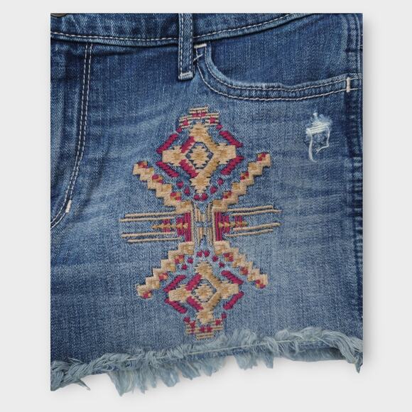 Womens Hollister Short-Short High Rise Raw Hem Blue Jean Shorts Size 11 W30 - Picture 2 of 5